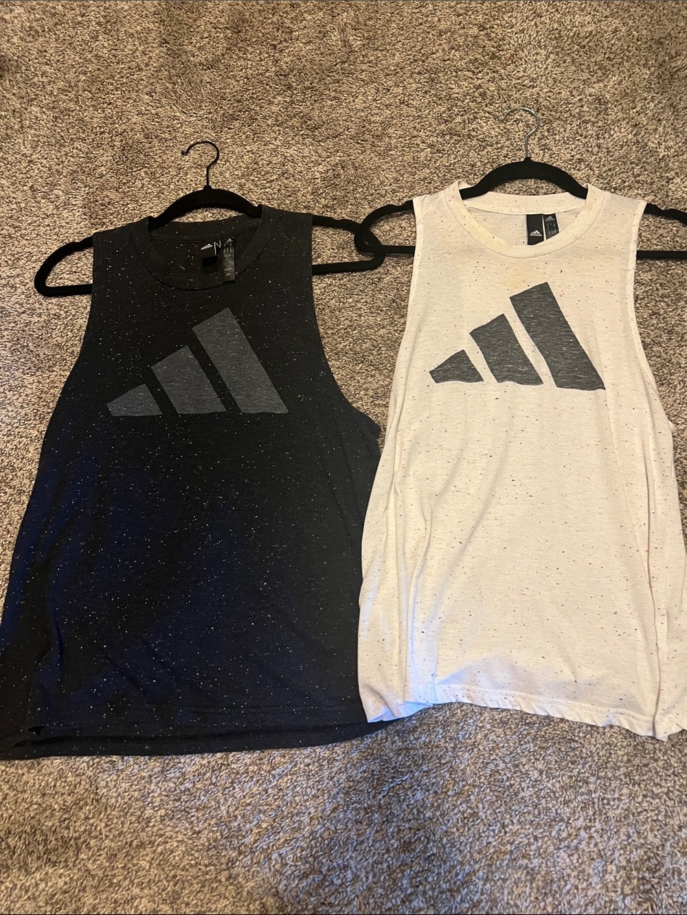 adidas Double Tank Set - Black & White with Logo
